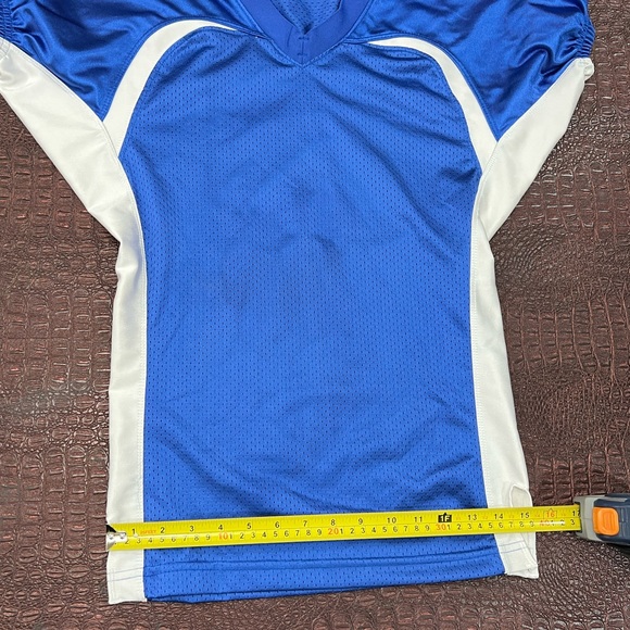 A4 Football Practice rollout Jersey youth medium M blue Mesh elastics NWOT - Picture 9 of 11